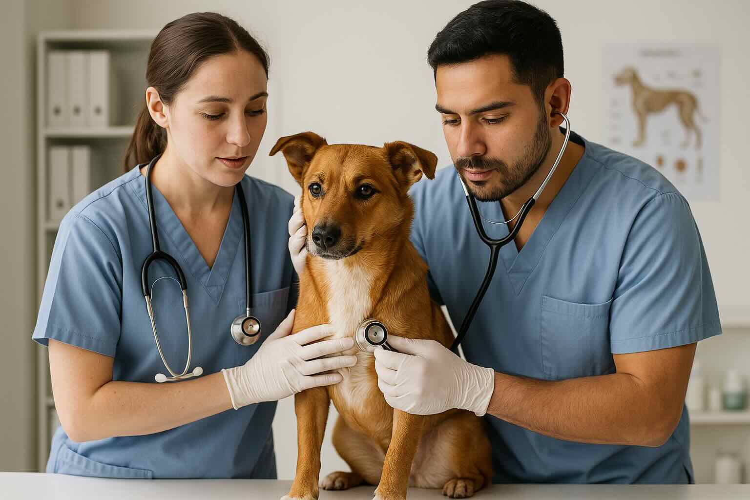 Veterinarians working together